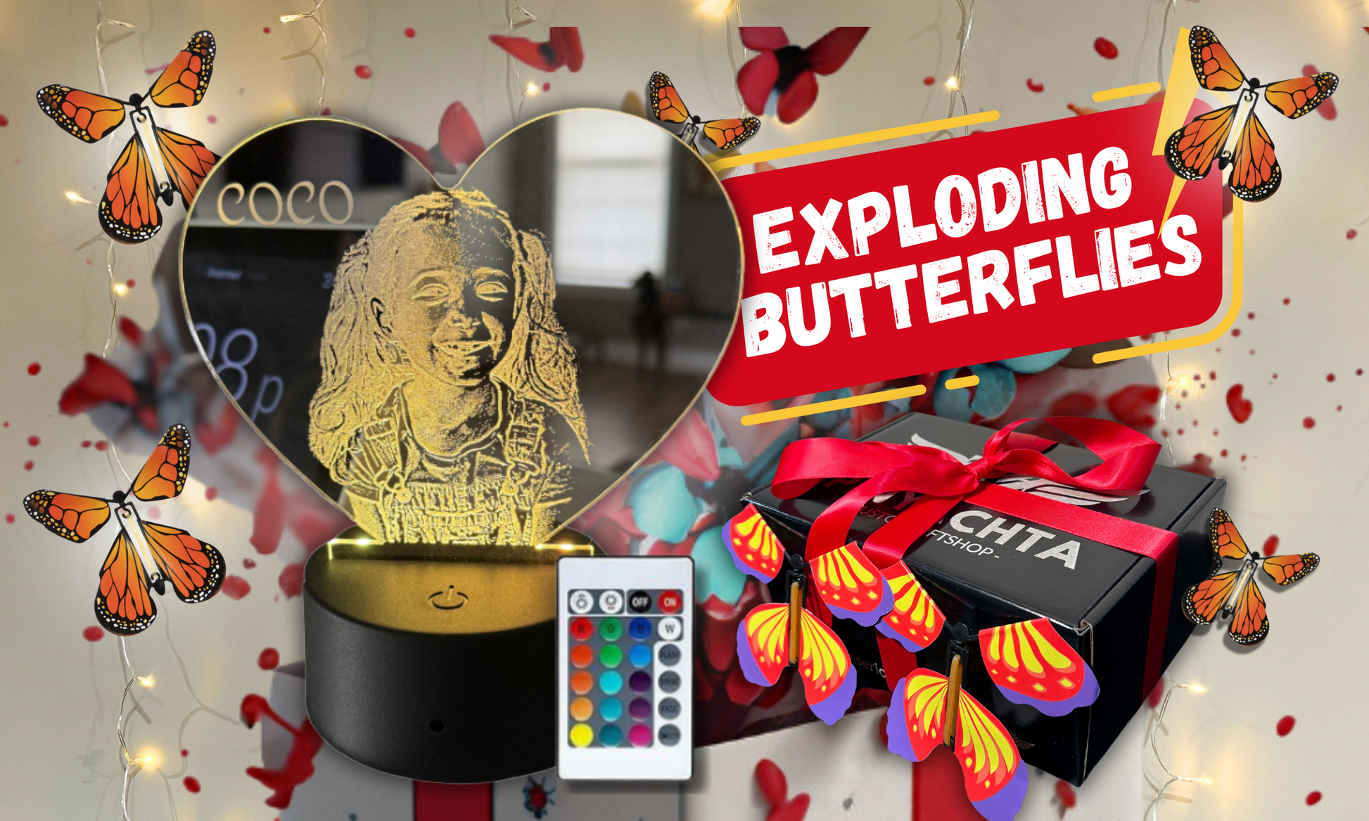 Exploding Butterflies Personalized Hologram